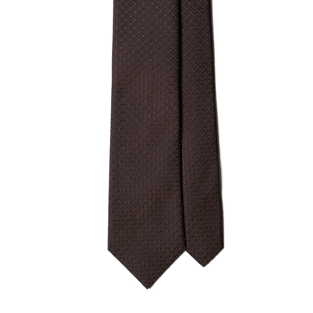 Micro Geometry Espresso Brown Woven Silk