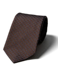 Micro Geometry Espresso Brown Woven Silk