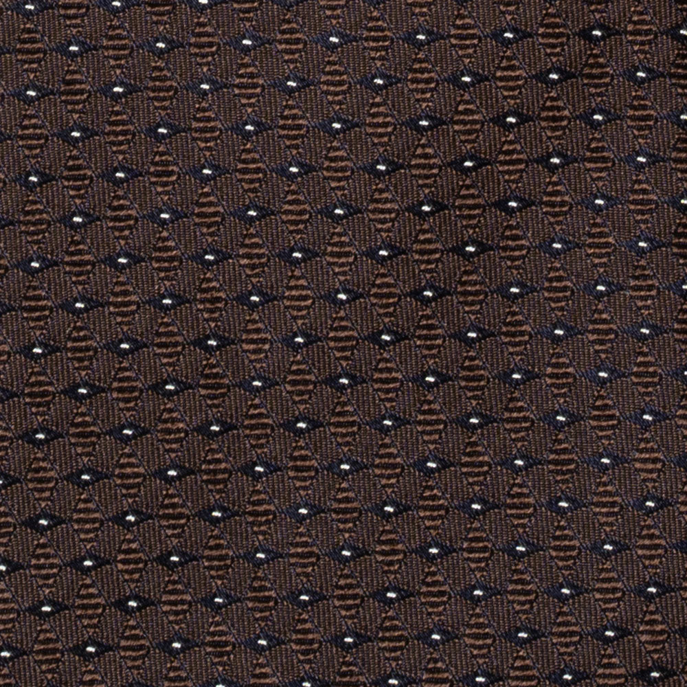 Micro Geometry Espresso Brown Woven Silk