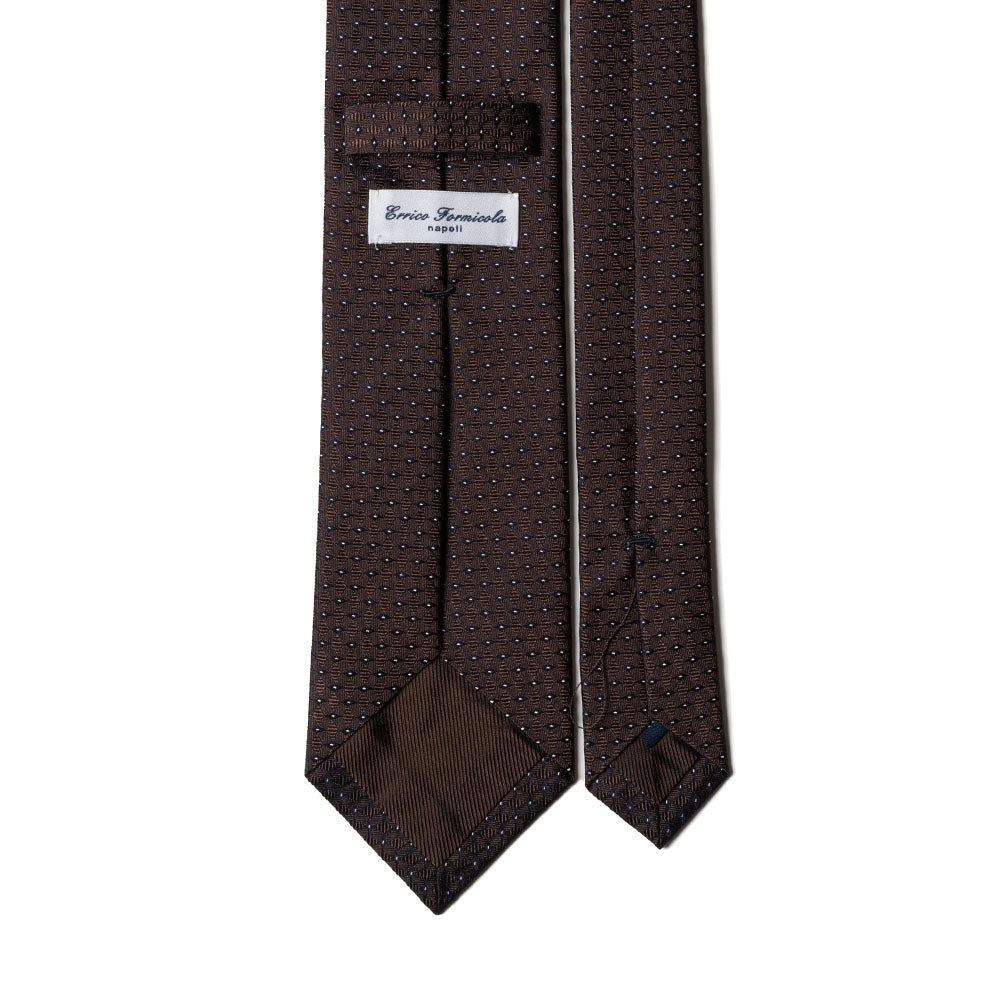 Micro Geometry Espresso Brown Woven Silk