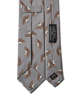 Diamond Medallion Pastel Grey Printed Silk Tie