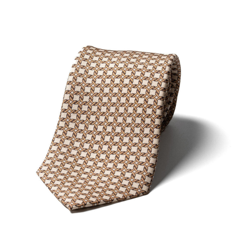 Chain Link Cream Ivory Printed Silk