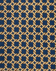 Chain Link Midnight Blue Printed Silk