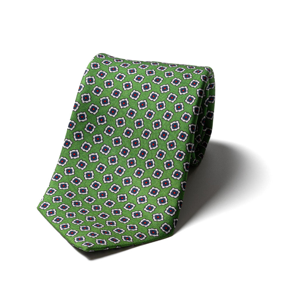 Fiore Emerald Green Printed Silk