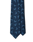Arrow Deep Navy Printed Silk