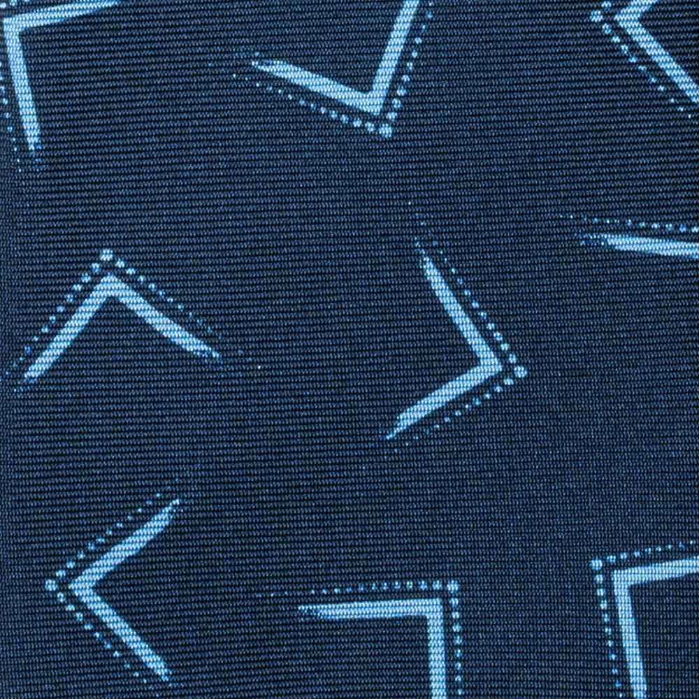 Arrow Deep Navy Printed Silk