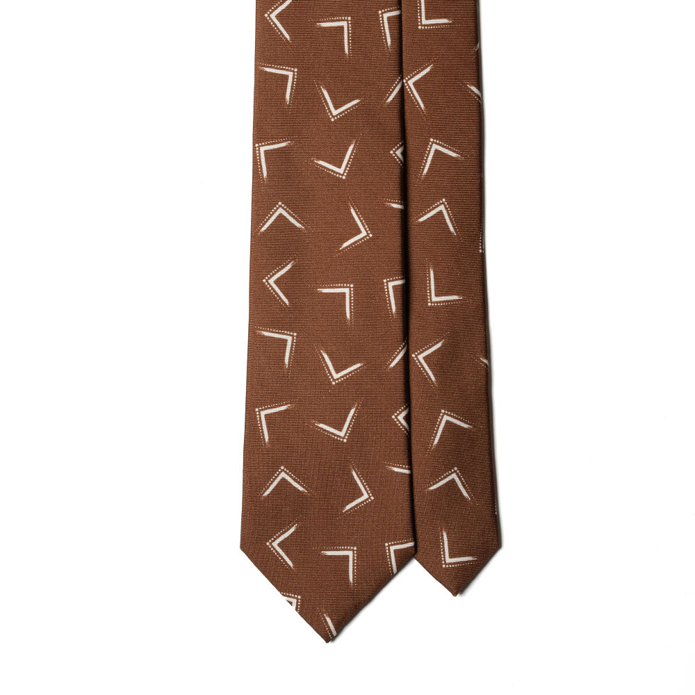 Arrow Milk Brown Printed Silk