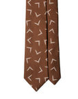 Arrow Milk Brown Printed Silk