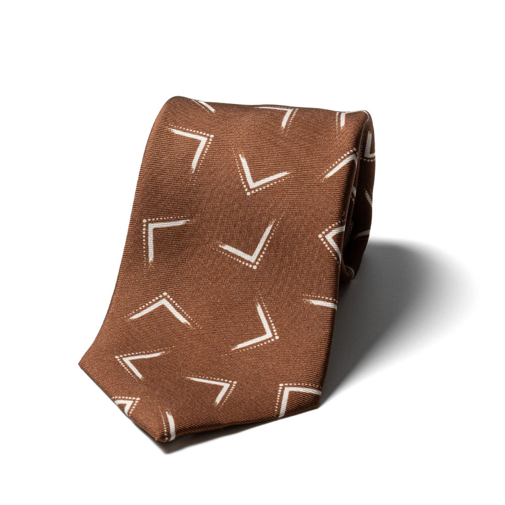 Arrow Milk Brown Printed Silk