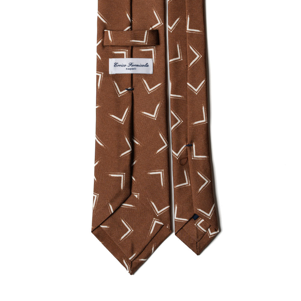 Arrow Milk Brown Printed Silk