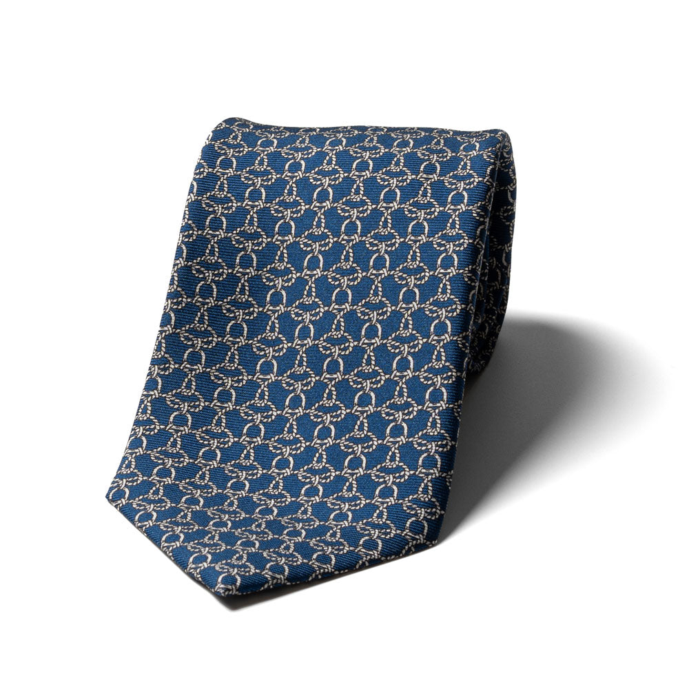 Bit Chain Royal Blue Printed Silk