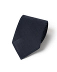 Oldgate Navy Glen Check Pattern 2PLY High Twist Wool Blend Sfoderato Tie