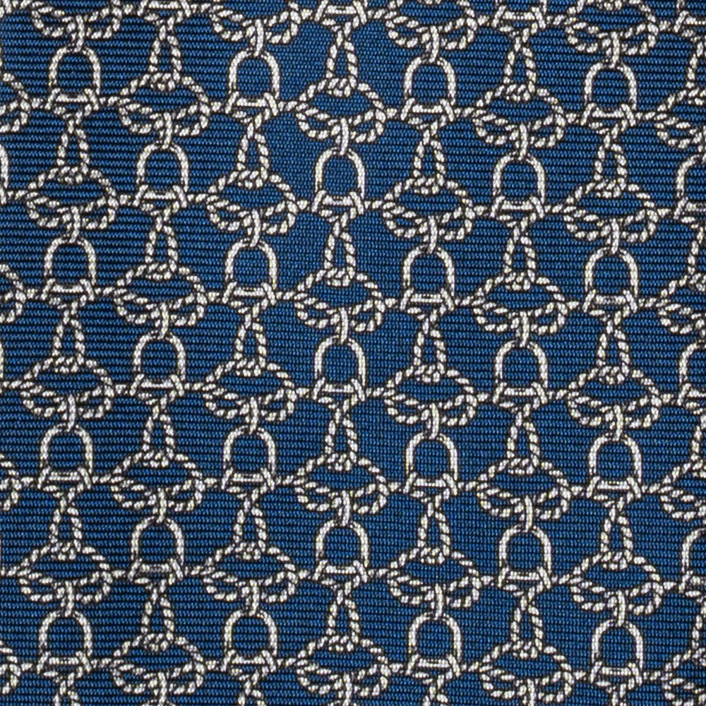 Bit Chain Royal Blue Printed Silk