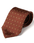 Canepa Yellow Fiore Pattern Burgundy Printed Silk Tie