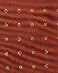 Canepa Yellow Fiore Pattern Burgundy Printed Silk Tie