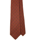 Canepa Gray Yellow Flower Pattern Burgundy Printed Silk Tie