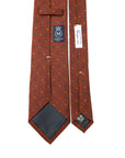 Canepa Gray Yellow Flower Pattern Burgundy Printed Silk Tie