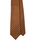 Canepa Clover & Dot Pattern Brown Printed Silk Tie