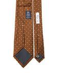 Canepa Clover & Dot Pattern Brown Printed Silk Tie