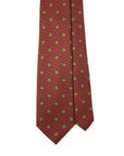 Canepa Green Tile Pattern Burgundy Printed Silk Tie