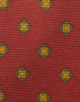Canepa Green Tile Pattern Burgundy Printed Silk Tie