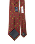 Canepa Green Tile Pattern Burgundy Printed Silk Tie