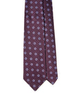 Canepa Lilac Flower Pattern Deep Purple Woven Silk Tie