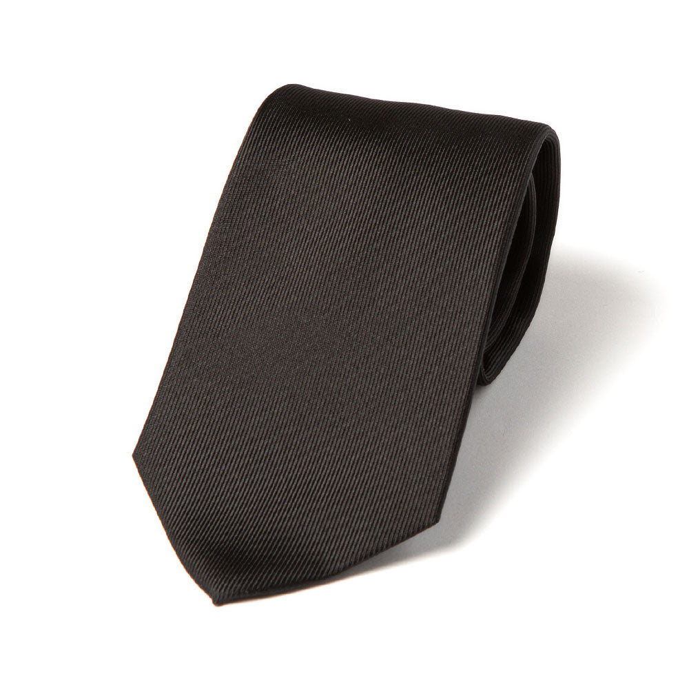 Jade Black Solid Twill Silk Tie