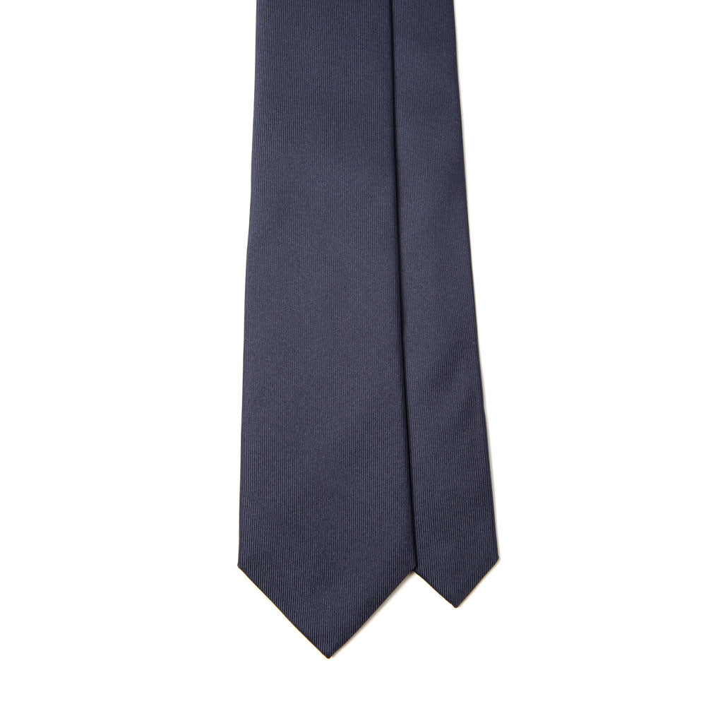 Dark Navy Solid Twill Silk Tie