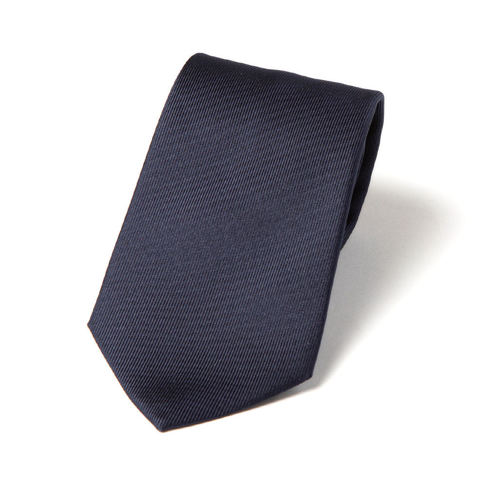 Dark Navy Solid Twill Silk Tie