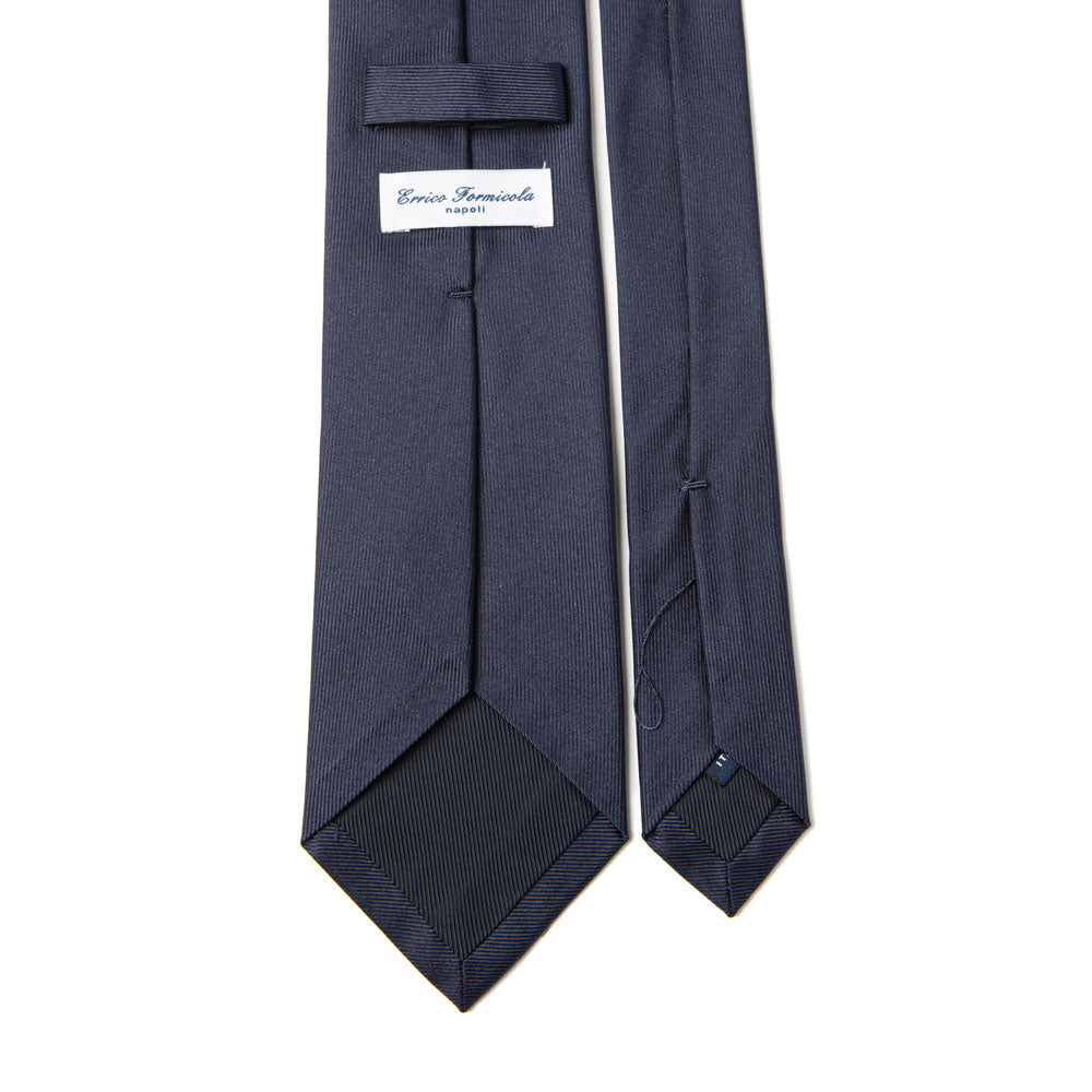 Dark Navy Solid Twill Silk Tie