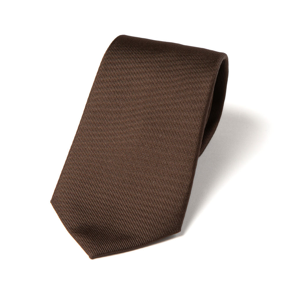 Espresso Brown Black Sold Twill Silk Tie