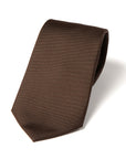 Espresso Brown Black Sold Twill Silk Tie