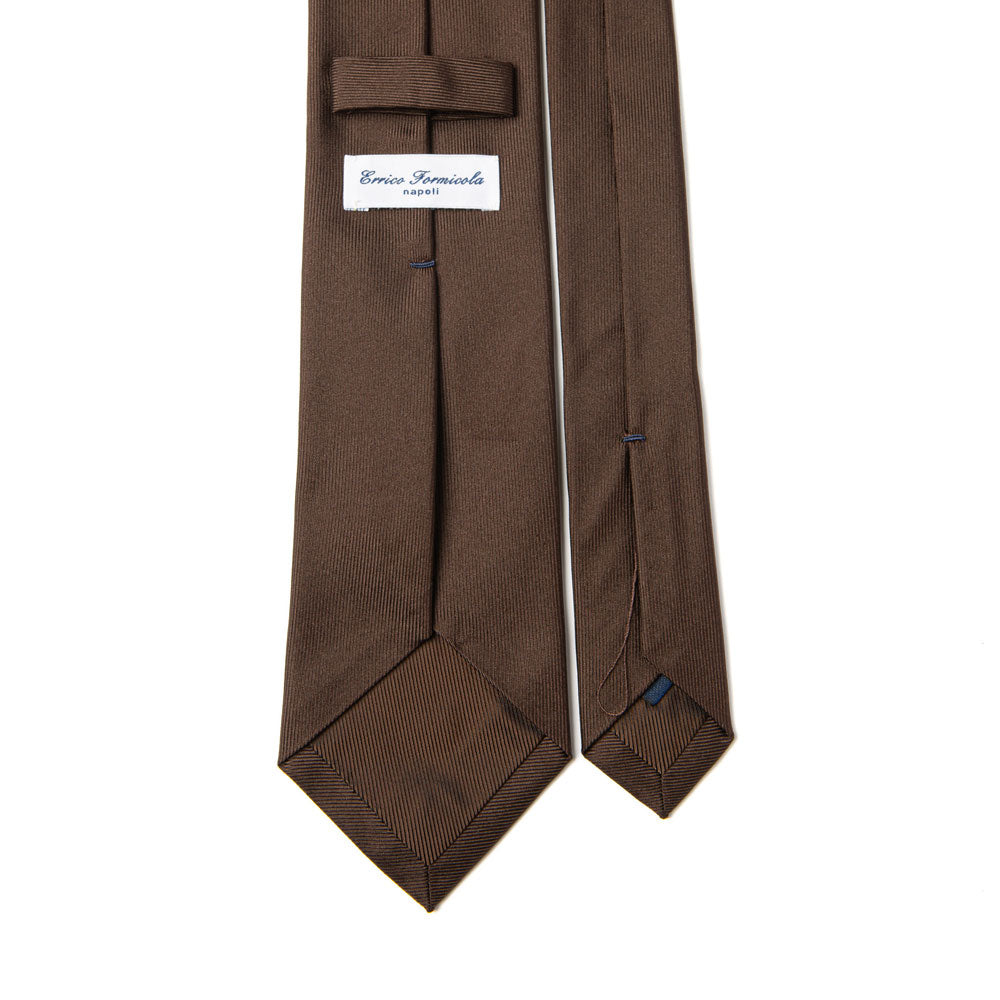 Espresso Brown Black Sold Twill Silk Tie