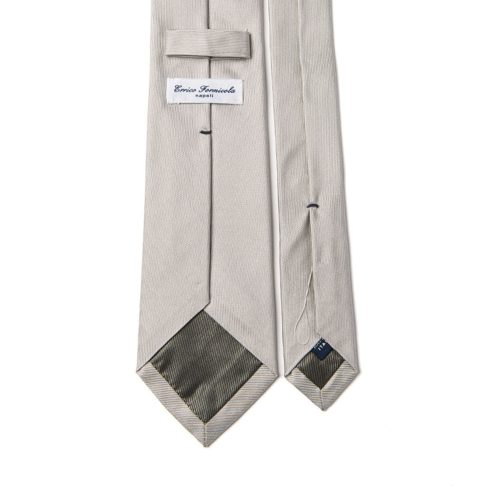 Rhodium Silver Solid Twill Silk Tie