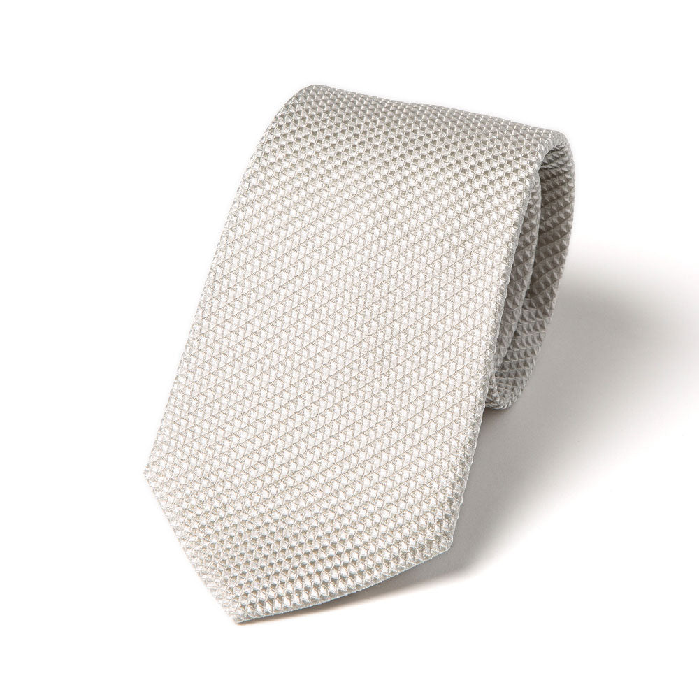 Light Silver Diamond Solid Pattern Woven Silk