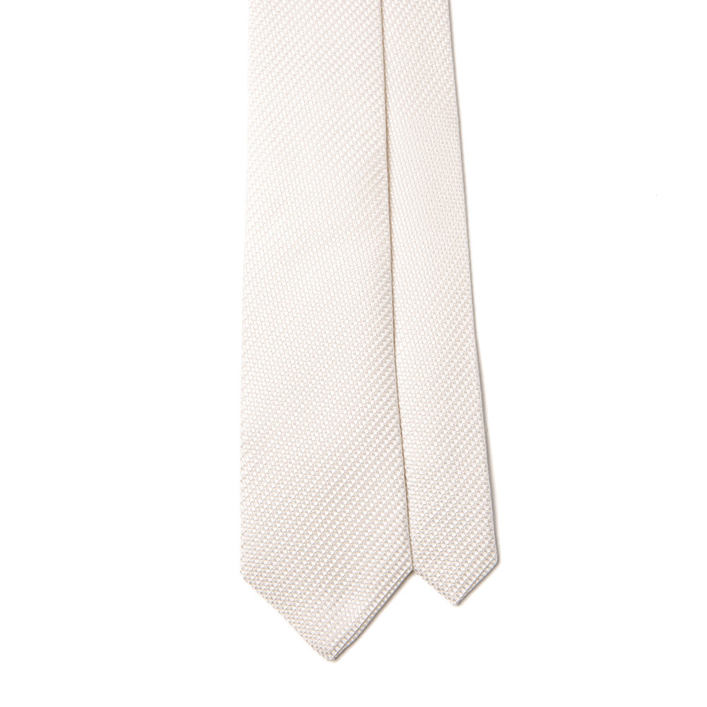 Off White Diamond Solid Pattern Woven Silk