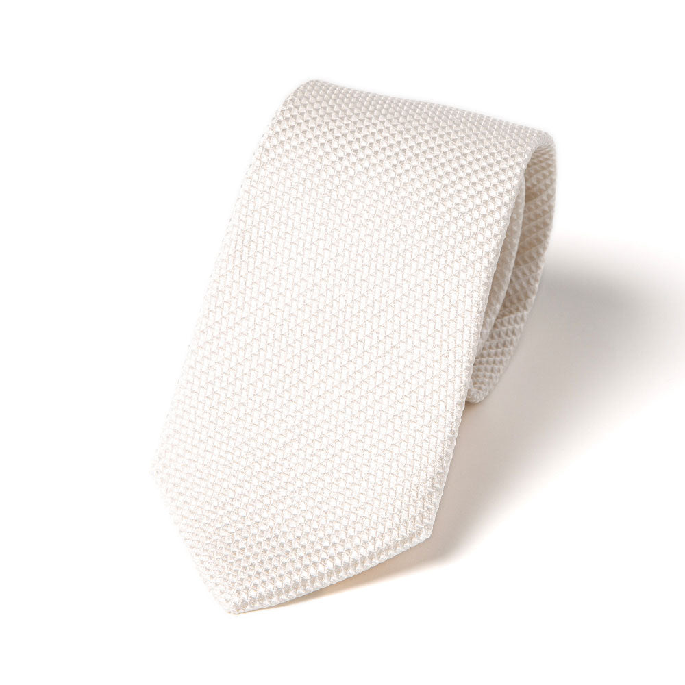 Off White Diamond Solid Pattern Woven Silk