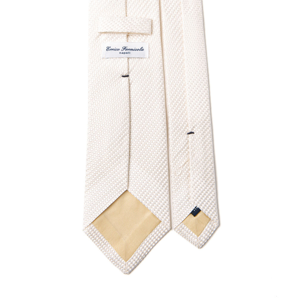 Off White Diamond Solid Pattern Woven Silk