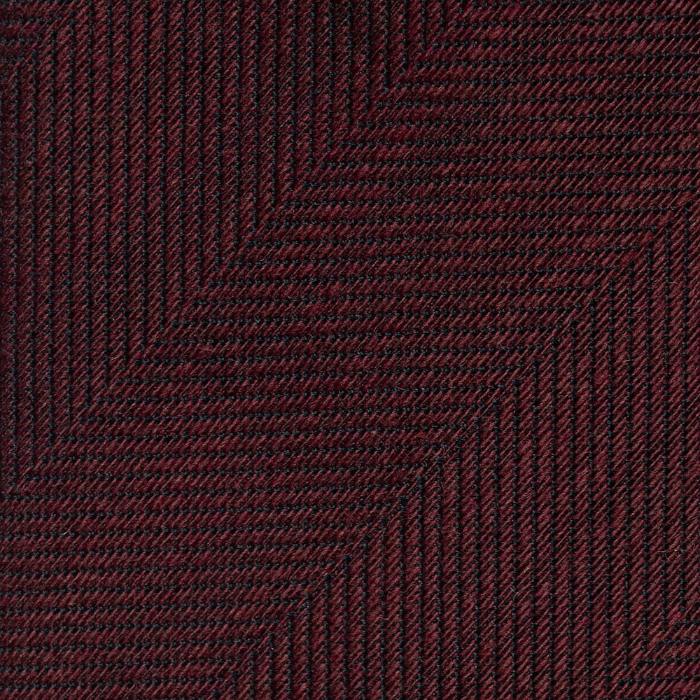 Espresso Deep Burgundy Herringbone Solid Woven Wool Cotton Tie
