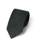 Espresso Deep Green Herringbone Solid Woven Wool Cotton Tie