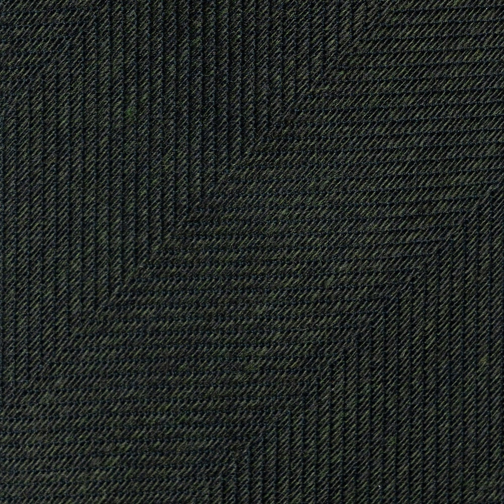 Espresso Deep Green Herringbone Solid Woven Wool Cotton Tie