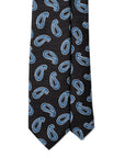 Paisley Pattern Navy Blue Printed Silk Tie