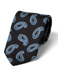 Paisley Pattern Navy Blue Printed Silk Tie