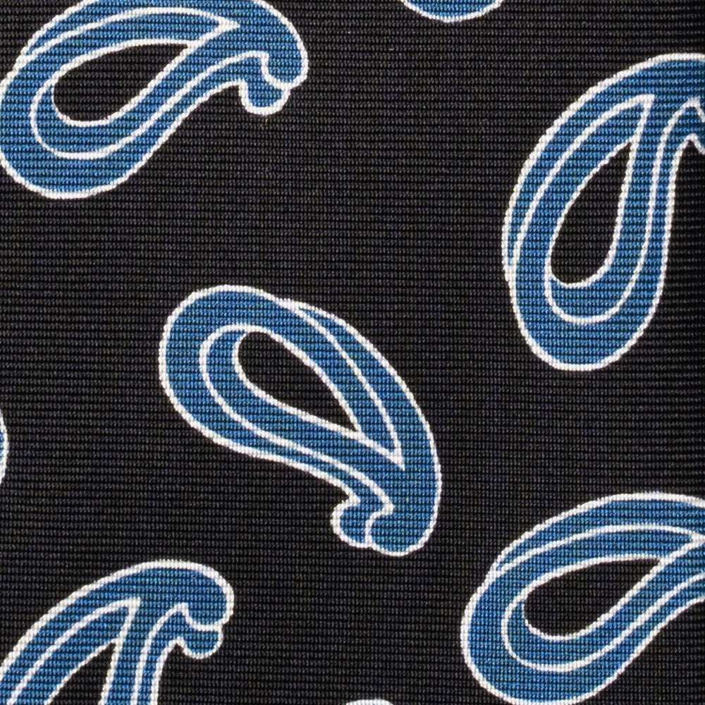 Paisley Pattern Navy Blue Printed Silk Tie