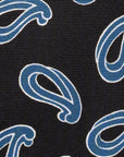 Paisley Pattern Navy Blue Printed Silk Tie