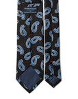 Paisley Pattern Navy Blue Printed Silk Tie