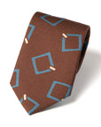 Signature Pattern Espresso Brown Printed Silk Tie