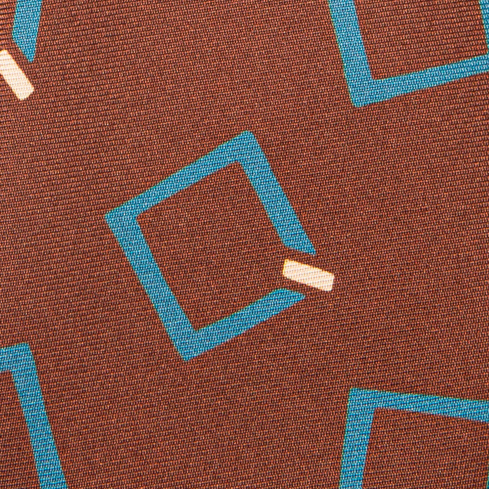 Signature Pattern Espresso Brown Printed Silk Tie