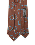 Signature Pattern Espresso Brown Printed Silk Tie